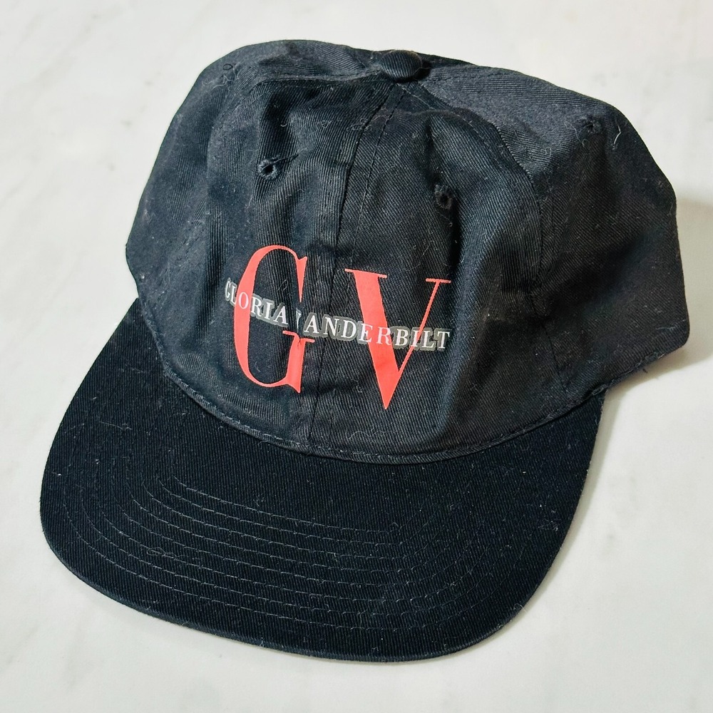 Gloria Vanderbilt - GV - Black and Red Adjustable Cap Baseball Hat - Pre-Owned